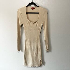 GUESS- Beige/ Cream Elegant Cream Ribbed Dress Size M
